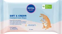 Nivea Baby Čistiace a ošetrujúce obrúsky Soft & Cream.