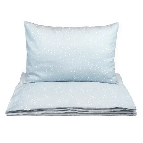 Obliečky do postieľky - svetlomodrá bodka