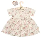 Mušelínové šatôčky + čelenka 2-dielna sada Pivonky, smotanové, veľ. 98