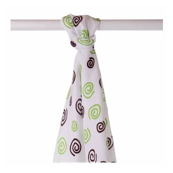 XKKO BMB Bambusová osuška 90x100 - Lime Spirals (1ks)