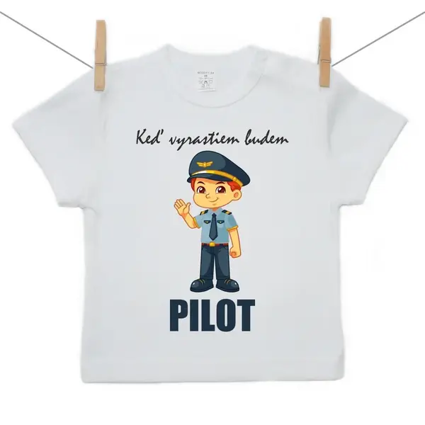 Boodyy Tričko s krátkym rukávom Keď vyrastiem budem pilot 122 (6-7 rokov)
