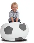 Sedací vak futbalová lopta malá bielosivá EMI