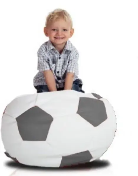 Sedací vak futbalová lopta malá bielosivá EMI