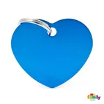 MF BIG HEART ALUMINUM BLUE 3,1x3,76 cm gravírovateľný prívesok