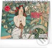 NOTIQUE Stolní kalendář Alfons Mucha 2026 (řádky) - Alfons Mucha (ilustrátor)