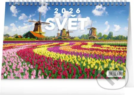 NOTIQUE Stolní kalendář Svět 2026 (řádky)