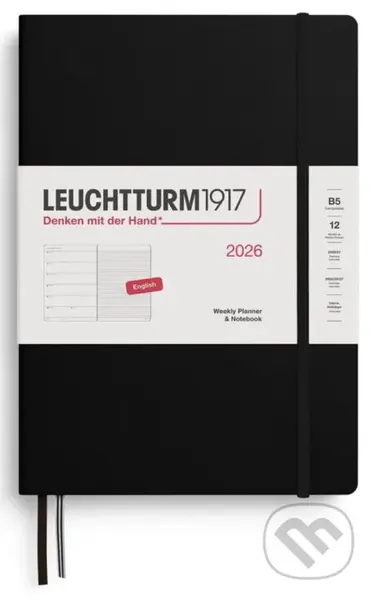 Weekly Planner & Notebook 2026 Composition (B5) Black