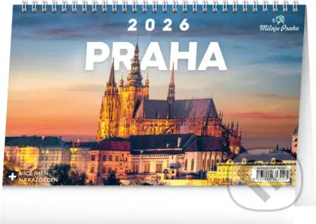 NOTIQUE Stolní kalendář Praha – Miluju Prahu 2026 (řádky)