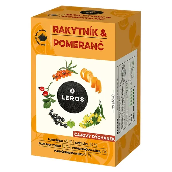 LEROS Čajový večierok rakytník a pomaranč 20 sáčkov