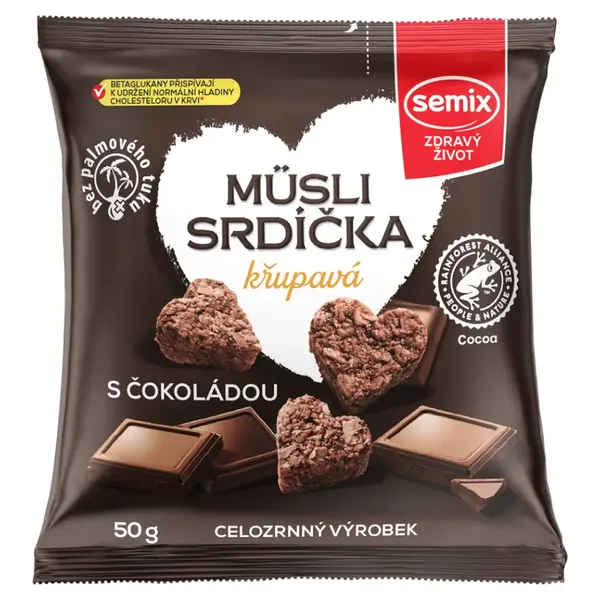 SEMIX Müsli srdiečka chrumkavé s čokoládou 50 g