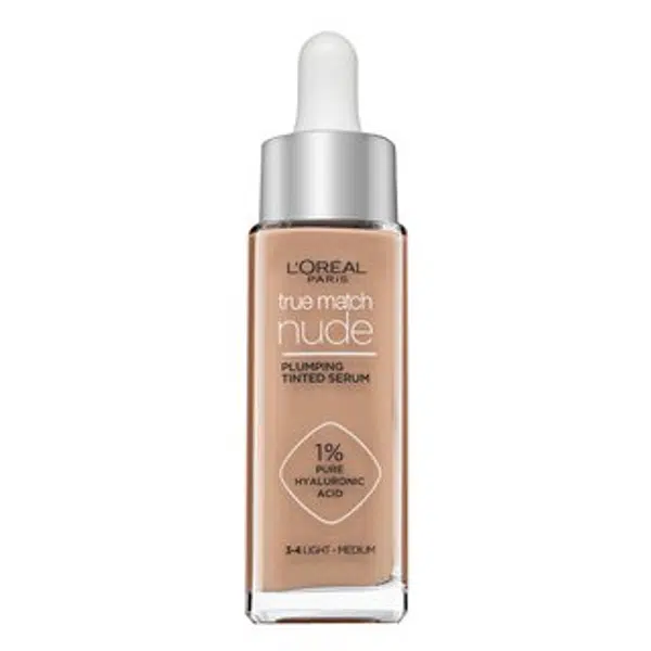 L´Oréal Paris True Match Nude Plumping Tinted Serum sérum pre zjednotenie farebného tónu pleti 3-4 Light Medium 30 ml