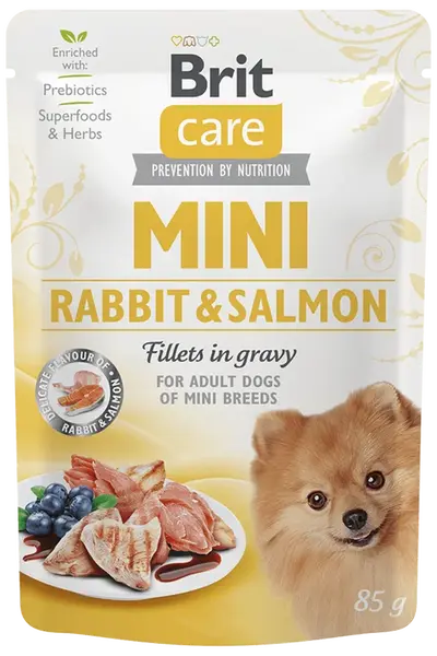 Kapsička Brit Care Mini Rabbit & Salmon fillets in gravy 85g