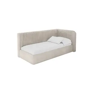 ALTDECOR JEDNOLŮŽKOVÁ POSTEL pro mládež s úložným prostorem, vlevo - AURY 80x200 béžová
