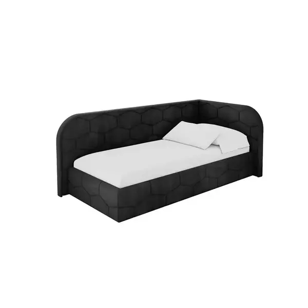 ALTDECOR JEDNOLŮŽKOVÁ POSTEL pro mládež s úložným prostorem, vlevo - JAXY 80x200 černá