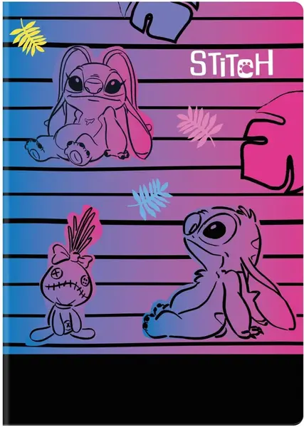 Sešit A5 32 l. čtverečkovaný Disney černý Stitch vzor 3