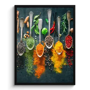 MuchoWow PLAKÁT V RÁMU Bylinky - koření - lžíce 60x80 cm