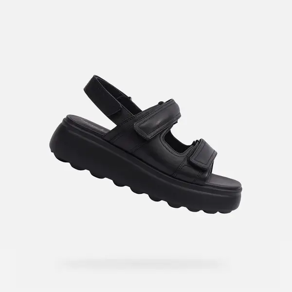 Černé dámské sandály Geox Spherica EC4.1 S - Dámské