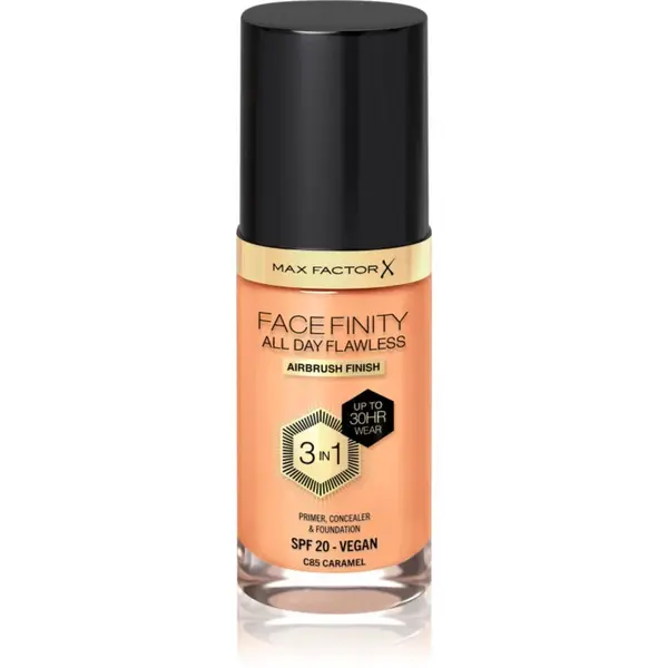 Max Factor Facefinity All Day Flawless dlhotrvajúci make-up SPF 20 odtieň 85 Caramel 30 ml