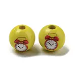School Theme Printed Wood European Beads