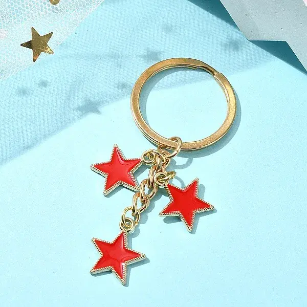 Star Alloy Enamel Keychain