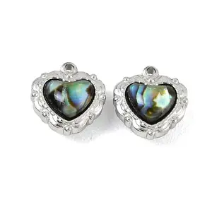 304 Stainless Steel & Natural Paua Shell Pendants