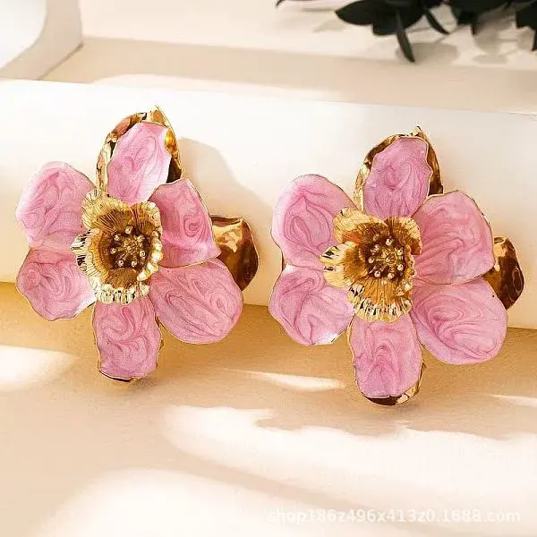 Alloy & Enamel Stud Earrings