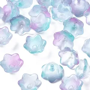 Transparent Two Tone Spray Painted Glass Beads