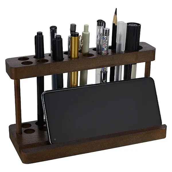Pine Wood 14 Slots Pen Holder