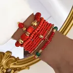 8Pcs 8 Styles Glass Seeded Beaded Stretch Bracelet Set