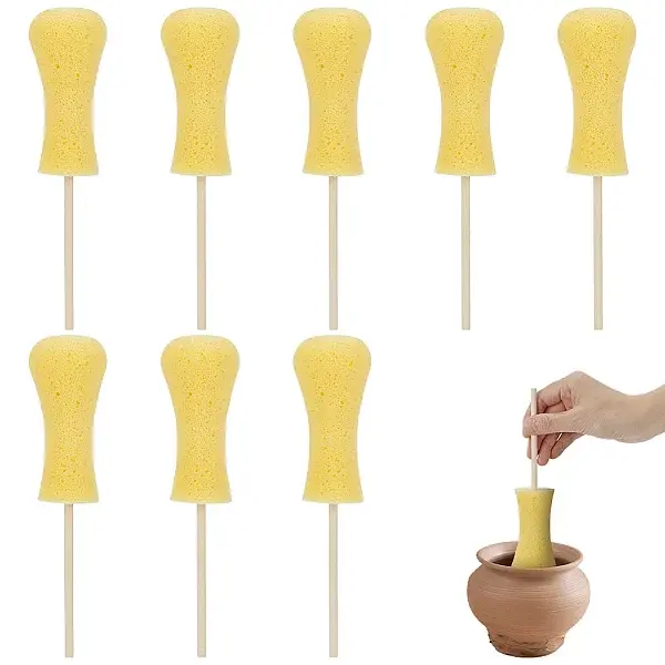 8Pcs Clay Pottery Sponge Stand