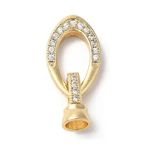 Brass Micro Pave Clear Cubic Zirconia Fold Over Clasps
