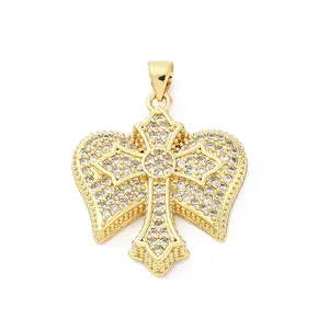 Brass Micro Pave Cubic Zirconia Pendants
