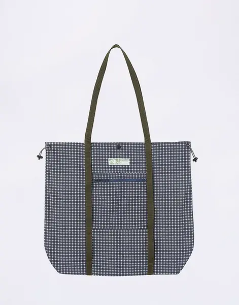 Gramicci Utility Tote Bag Navy Check