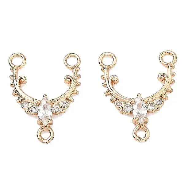 Brass Micro Pave Clear Cubic Zirconia Multi-Strand Links