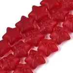 Frosted Transparent Glass Beads Strands
