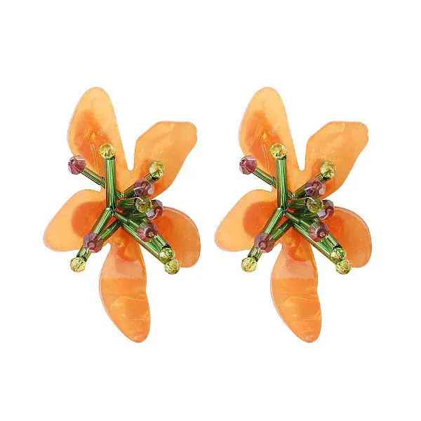 Flower Resin Stud Earrings