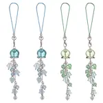4Pcs 2 Style Glass & Acrylic Mobile Straps
