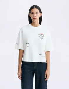 Tričko Thinking MU Lena Tomatera T-Shirt WHITE