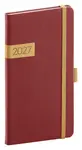 Kapesní diář Twill 2027, bordó-zlatý