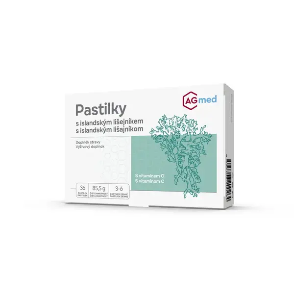 Pastilky s islandským lišejníkem 36 ks AGmed