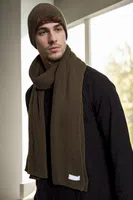 35261 Dewberry Mens Scarf Beret Set-Khaki