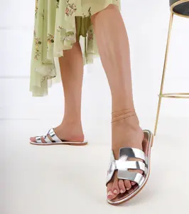 marka niezdefiniowana Silver sandals decorated with cutouts Ragos