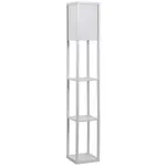 HOMCOM STOJACÍ LAMPY Osvětlení se 3 policemi E27 do 40 W E1-MDF bílá