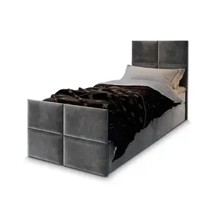 MASSENO AMERICKÁ POSTEL ARIEL 90x200 cm, s matrací a úložným prostorem, šedá