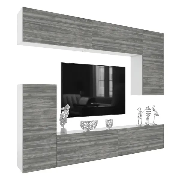 B BELINI GROUP OBÝVACÍ STĚNA Milano 8, Šedá matná, 250 cm, Bezúchytková