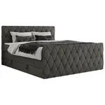 MKS POSTEL BOXSPRING MIREN KING DUO 160/200 - Šedá Samet - H3