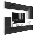 B BELINI GROUP OBÝVACÍ STĚNA Milano 8, Černá lesklá, 250 cm, Bezúchytková