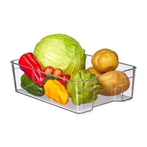 Relaxdays ORGANIZÉR Transparentní do lednice s úchyty PET 9x21,5x32 cm