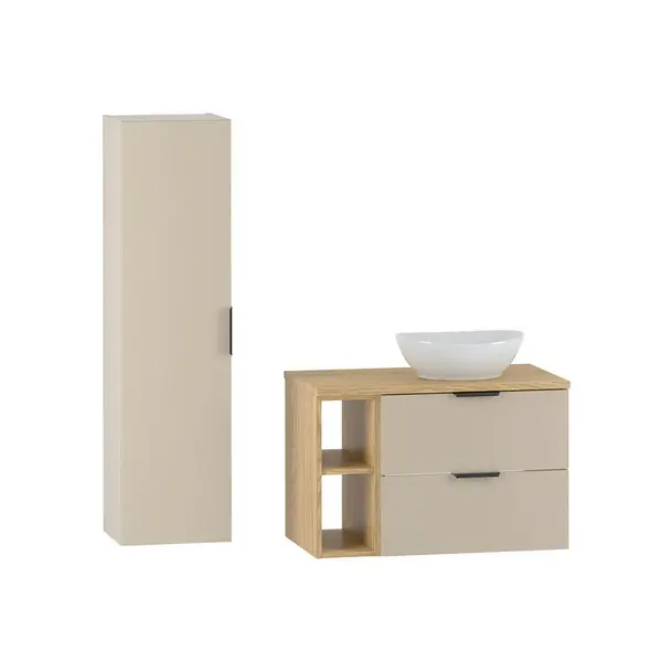 Petits-meubles KOUPELNOVÝ NÁBYTEK 80.6cm Astrid 2er-Set Kašmír a dřevo