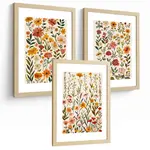 Nacnic PLAKAT Sada 3 Kytice A3 Lehký dřevěný rám